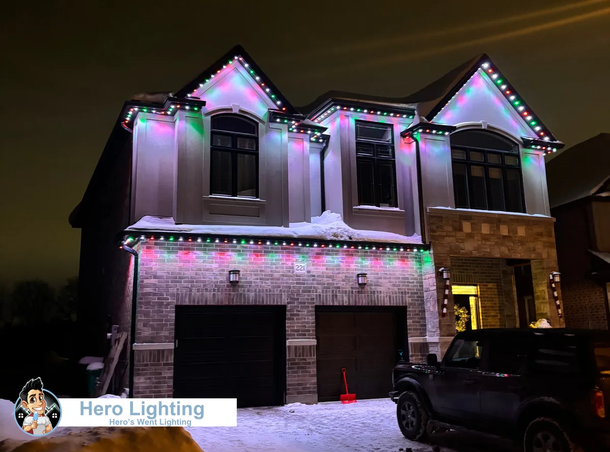 Permanent LED lighting cost on a Kitchener-Waterloo home