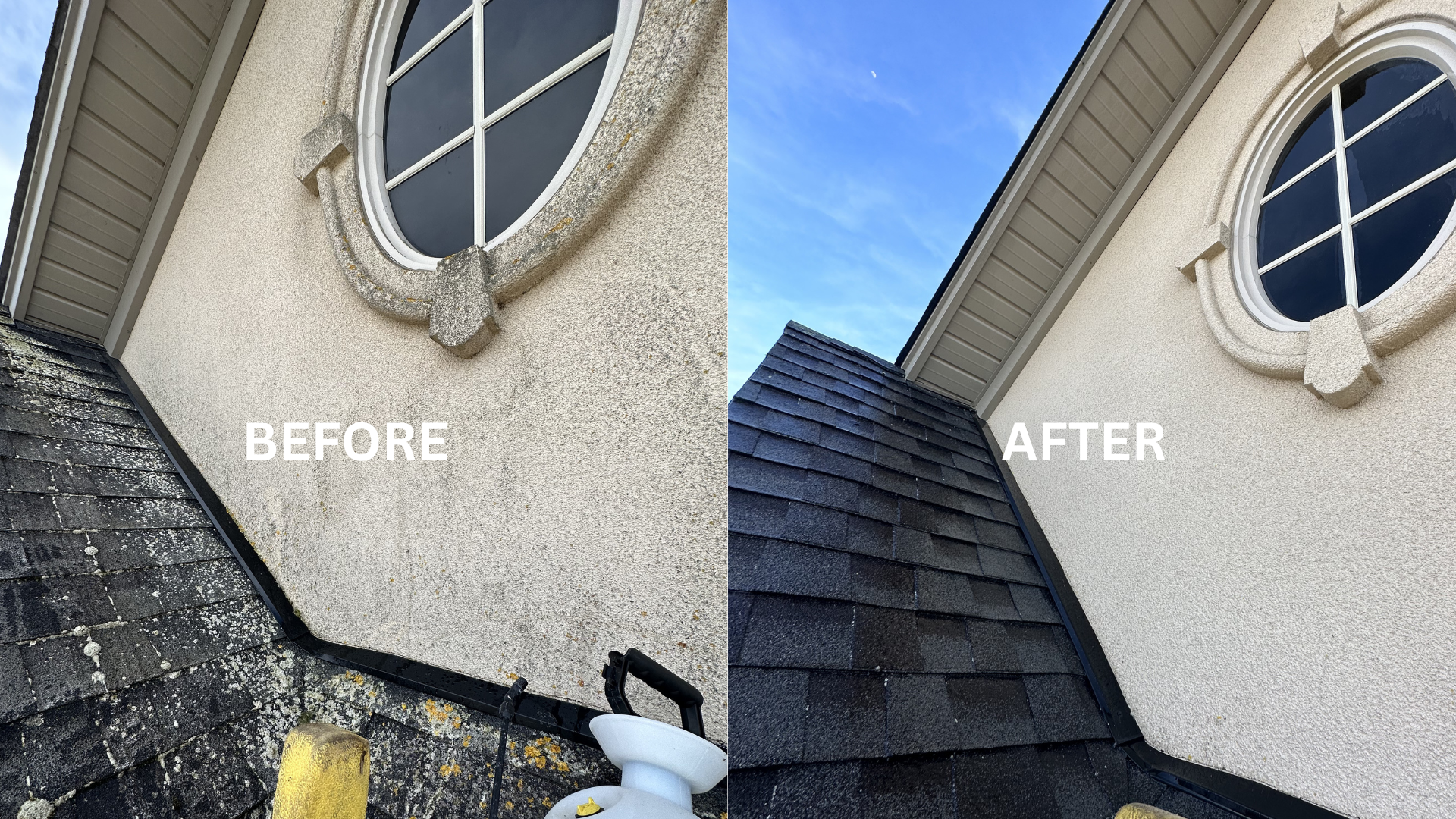 Stucco house wash transformation