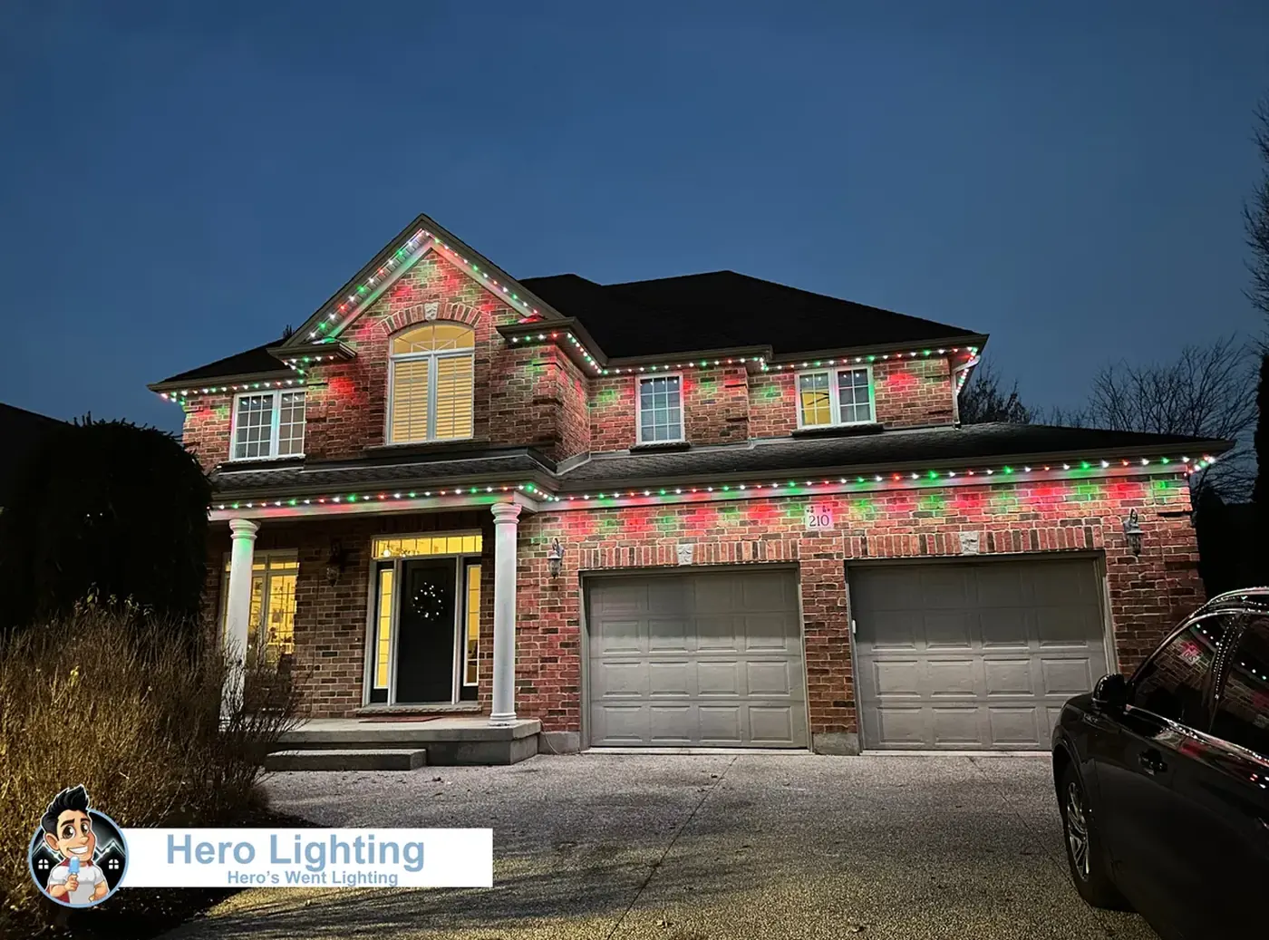 Permanent Christmas Lights in Waterloo by Hero Washing