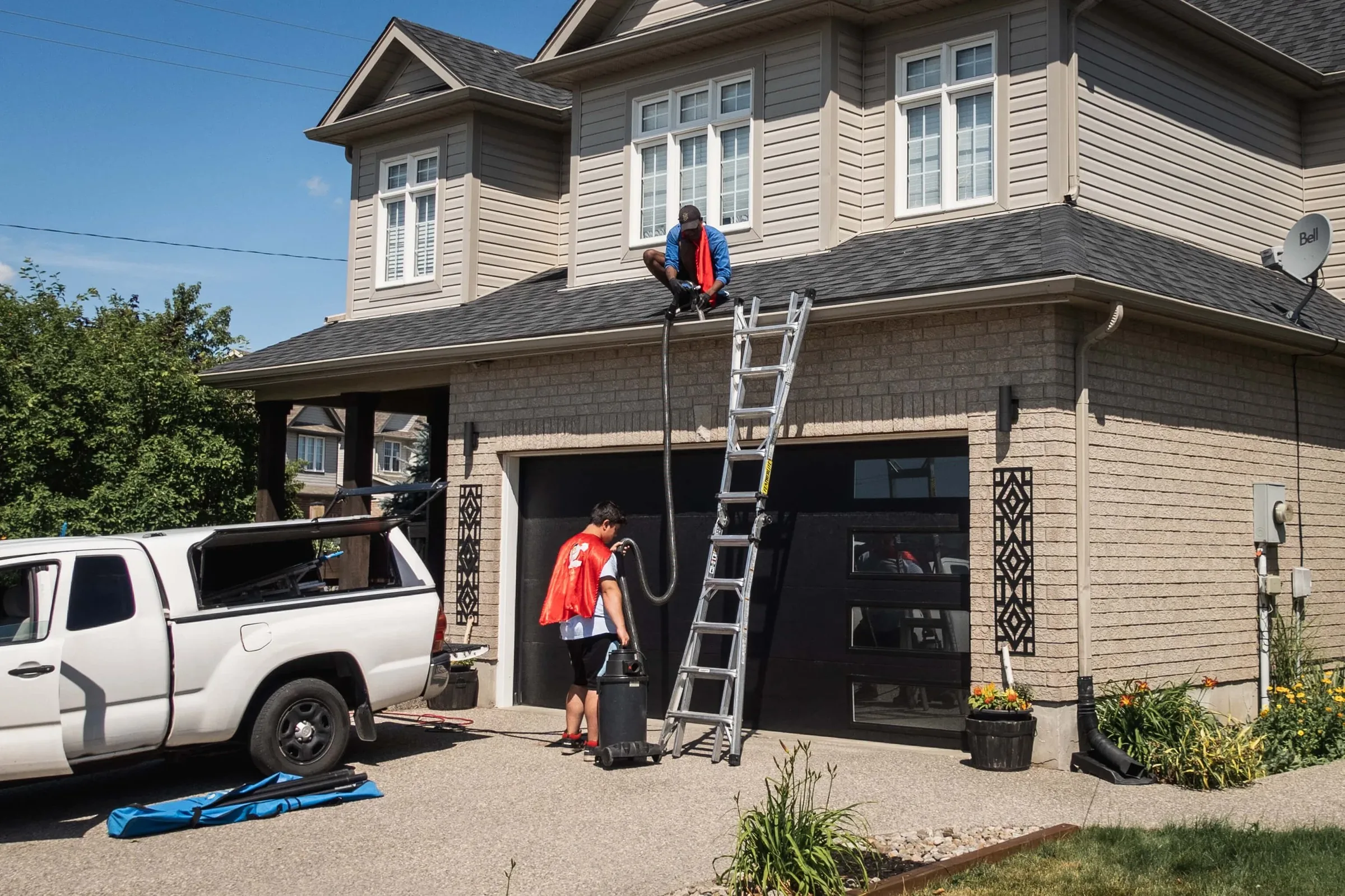 Residential gutter cleaning kitchener waterloo hero washing 5